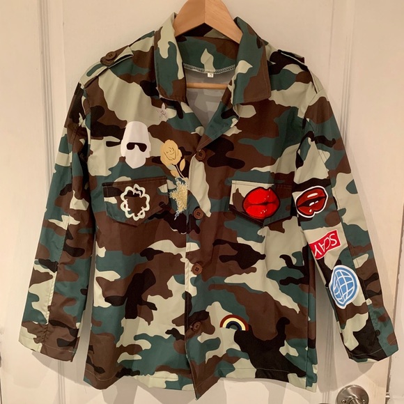 Army camouflage windbreaker jacket S/M - Picture 5 of 9